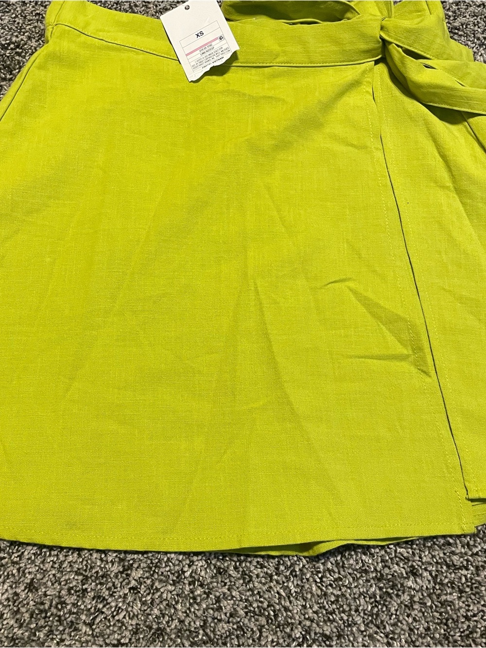 Target Lime Green Linen-Blend A-Line Wrap Skirt - Women